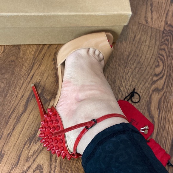 Christian Louboutin Pina spike nude heels - Picture 10 of 13